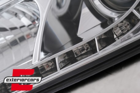 Prednja svjetla LED DayLight (chrome) / Škoda Octavia II (2004-2008), LPSK07