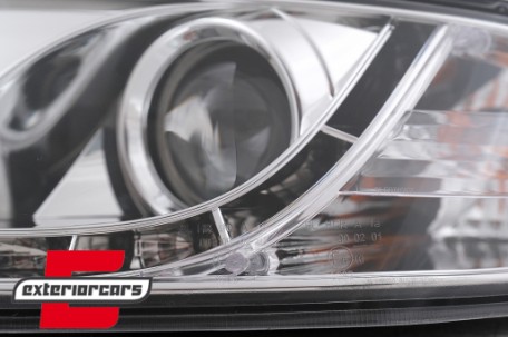 Prednja svjetla LED DayLight (chrome) / Škoda Octavia II (2004-2008), LPSK07