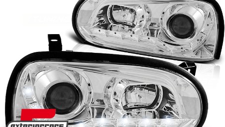 Prednja svjetla LED DayLight (chrome) / Volkswagen Golf 3 (09.1991-08.1997), LPVW39