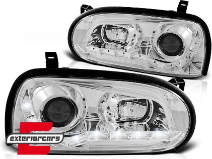 Prednja svjetla LED DayLight (chrome) / Volkswagen Golf 3 (09.1991-08.1997), LPVW39