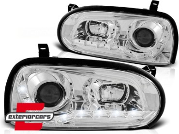 Prednja svjetla LED DayLight (chrome) / Volkswagen Golf 3 (09.1991-08.1997), LPVW39