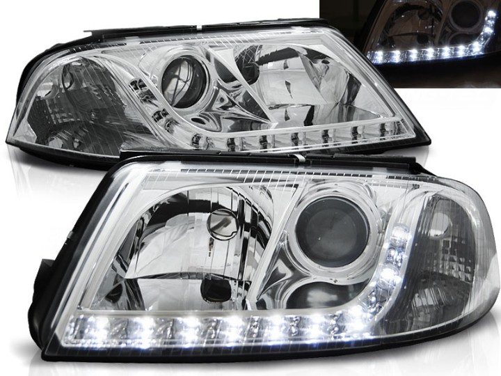Prednja svjetla LED DayLight (chrome) / Volkswagen Passat B5 3BG (09.2000-03.2005), LPVW55