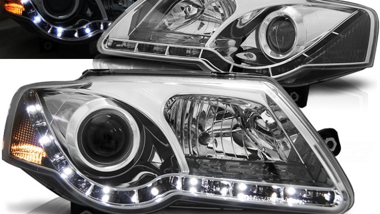 Prednja svjetla LED DayLight (chrome) / Volkswagen Passat B6 3C (03.2005-2010), LPVWC1
