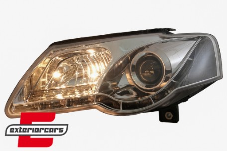 Prednja svjetla LED DayLight (chrome) / Volkswagen Passat B6 3C (03.2005-2010), LPVWC1