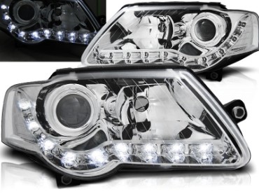 Prednja svjetla LED DayLight (chrome) / Volkswagen Passat B6 3C (03.2005-2010), LPVWE0