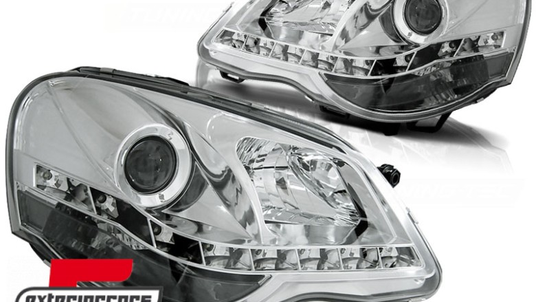 Prednja svjetla LED DayLight (chrome) / Volkswagen Polo 9N3 (04.2005-2009), LPVWA5