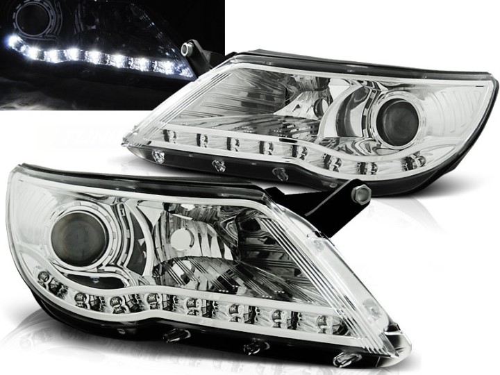 Prednja svjetla LED DayLight (chrome) / Volkswagen Tiguan I (10.2007-2011), LPVWI0