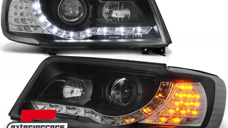 Prednja svjetla LED DayLight (crna) / Audi 100 C4 (1990-1994), LPAU48