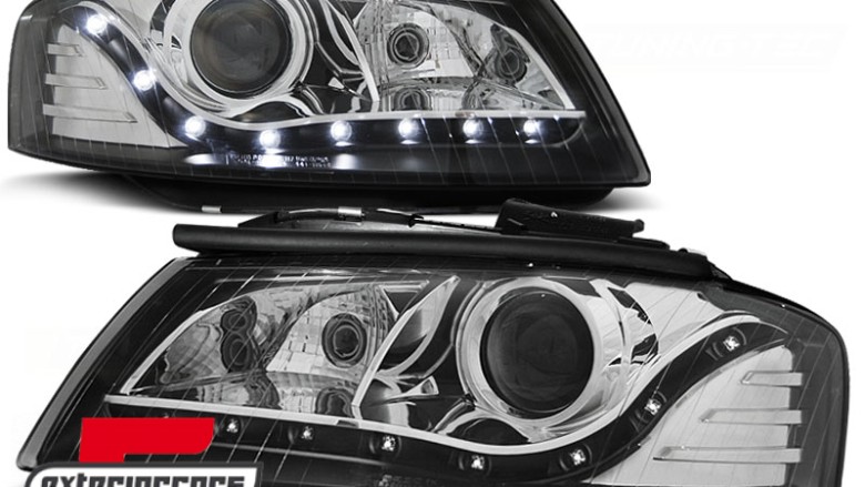 Prednja svjetla LED DayLight (crna) / Audi A3 8P 8PA (2003-2008), LPAU24