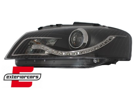 Prednja svjetla LED DayLight (crna) / Audi A3 8P 8PA (2003-2008), LPAU54