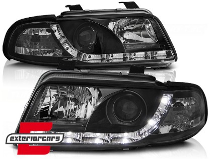Prednja svjetla LED DayLight (crna) / Audi A4 B5 Facelift (01.1999-09.2000), LPAU36