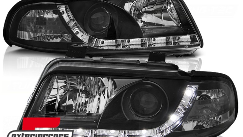 Prednja svjetla LED DayLight (crna) / Audi A4 B5 Facelift (01.1999-09.2000), LPAU36
