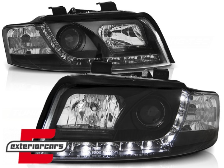 Prednja svjetla LED DayLight (crna) / Audi A4 B6 (2000-2004), LPAU32