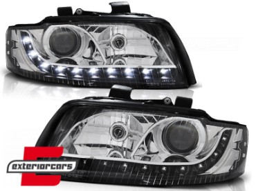 Prednja svjetla LED DayLight (crna) / Audi A4 B6 (2000-2004), LPAU64