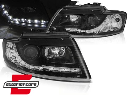 Prednja svjetla LED DayLight (crna) / Audi A4 Cabrio B6 (2002-2006), LPAUF4