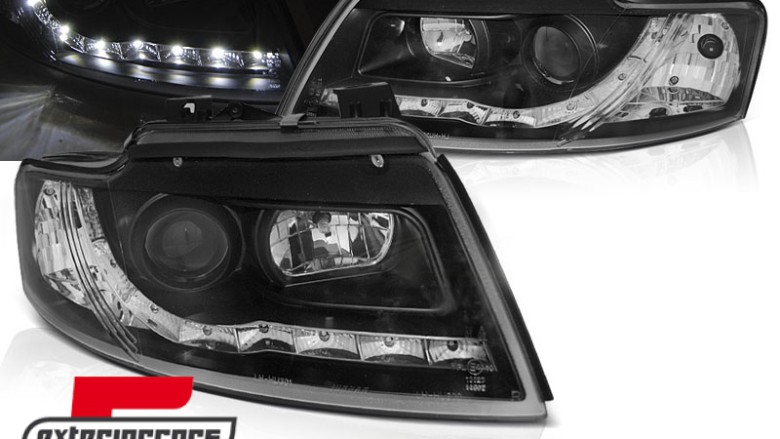 Prednja svjetla LED DayLight (crna) / Audi A4 Cabrio B6 (2002-2006), LPAUF4