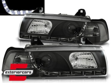 Prednja svjetla LED DayLight (crna) / BMW serije 3 E36 Coupe Cabrio (1990-08.1999), LPBM54
