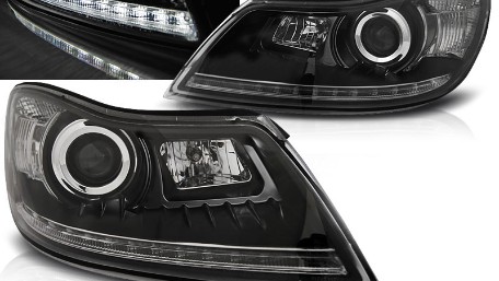 Prednja svjetla LED DayLight (crna) - facelift / Škoda Octavia II facelift (2009-2012), LPSK23