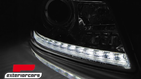 Prednja svjetla LED DayLight (crna) - facelift / Škoda Octavia II facelift (2009-2012), LPSK23