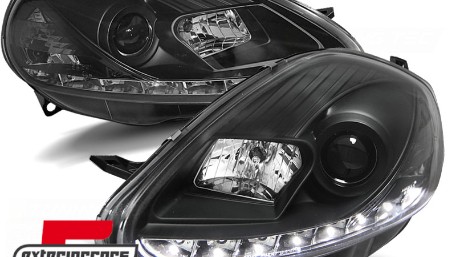 Prednja svjetla LED DAYLIGHT (crna) / / Fiat Grande Punto (2005-2008), LPFI06