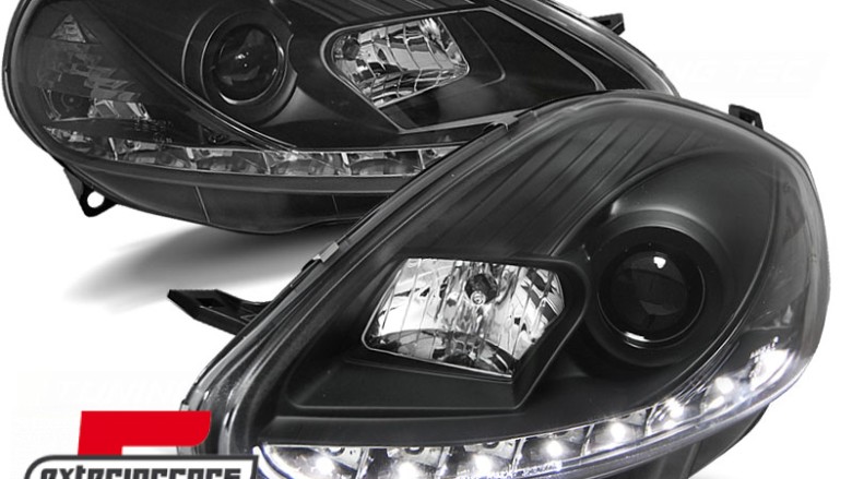 Prednja svjetla LED DAYLIGHT (crna) / / Fiat Grande Punto (2005-2008), LPFI06