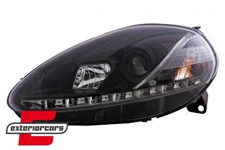 Prednja svjetla LED DAYLIGHT (crna) / Fiat Grande Punto (2008-2009), LPFI26