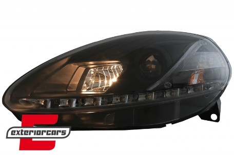 Prednja svjetla LED DAYLIGHT (crna) / Fiat Grande Punto (2008-2009), LPFI26