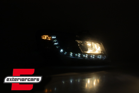 Prednja svjetla LED DayLight (crna) / Fiat Stilo 3p (2001-2008), LPFI12