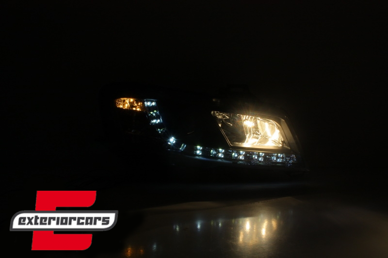 Prednja svjetla LED DayLight (crna) / Fiat Stilo 3p (2001-2008), LPFI12