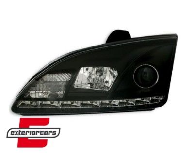 Prednja svjetla LED DayLight (crna) / Ford Focus II (2004-01.2008), LPFO21