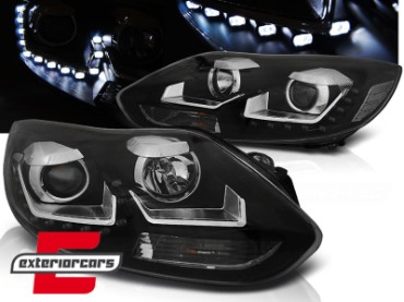 Prednja svjetla LED DayLight (crna) / Ford Focus III Mk3 (2010-2014), LPFO61