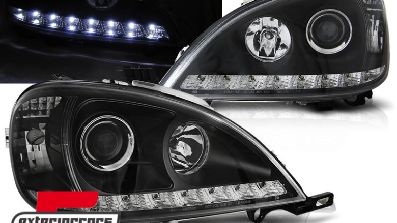 Prednja svjetla LED DayLight (crna) / Mercedes ML klasa W163 (09.2001-2005), LPME85