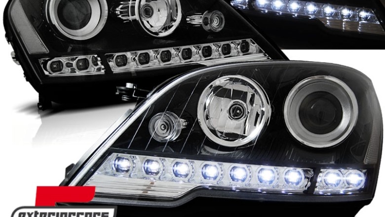 Prednja svjetla LED DayLight (crna) / Mercedes ML klasa W164 Facelift (2008-2011), LPME40