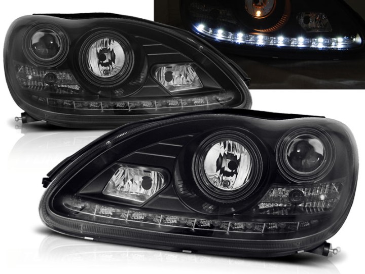Prednja svjetla LED DayLight (crna) / Mercedes S klasa W220 (1998-2005), LPME52