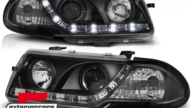 Prednja svjetla LED DayLight (crna) / Opel Astra F (1991-1994), LPOP60