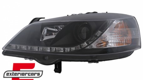 Prednja svjetla LED DayLight (crna) / Opel Astra G (1997-2004), LPOP40