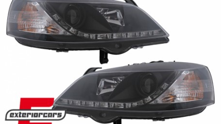 Prednja svjetla LED DayLight (crna) / Opel Astra G (1997-2004), LPOP40