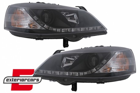 Prednja svjetla LED DayLight (crna) / Opel Astra G (1997-2004), LPOP40