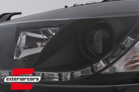 Prednja svjetla LED DayLight (crna) / Opel Astra G (1997-2004), LPOP40