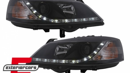 Prednja svjetla LED DayLight (crna) / Opel Astra G (1997-2004), LPOP40
