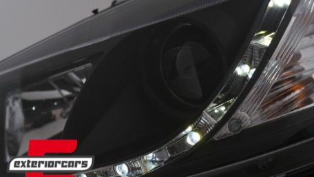 Prednja svjetla LED DayLight (crna) / Opel Astra G (1997-2004), LPOP40