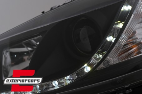 Prednja svjetla LED DayLight (crna) / Opel Astra G (1997-2004), LPOP40
