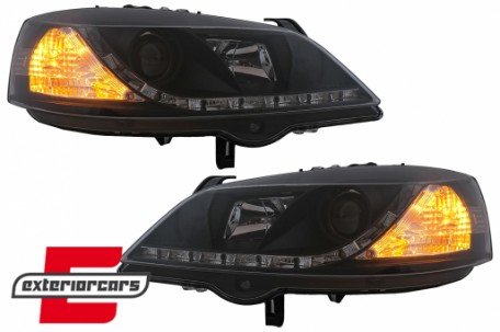 Prednja svjetla LED DayLight (crna) / Opel Astra G (1997-2004), LPOP40