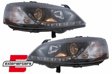 Prednja svjetla LED DayLight (crna) / Opel Astra G (1997-2004), LPOP40