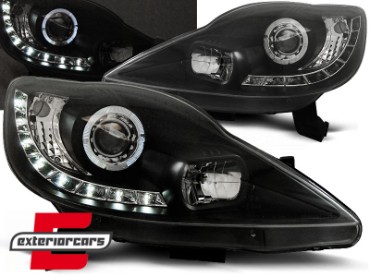 Prednja svjetla LED DayLight (crna) / Peugeot 107 (2005-2011), LPPE25