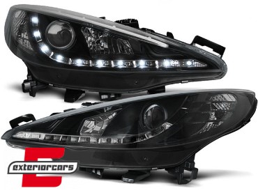 Prednja svjetla LED DayLight (crna) / Peugeot 207 (2006-2015), LPPE33