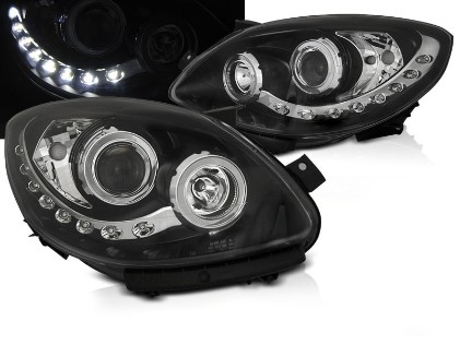 Prednja svjetla LED DayLight (crna) / Renault Twingo (2007-2011), LPRE36
