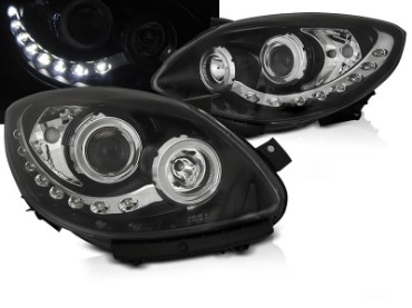 Prednja svjetla LED DayLight (crna) / Renault Twingo (2007-2011), LPRE36