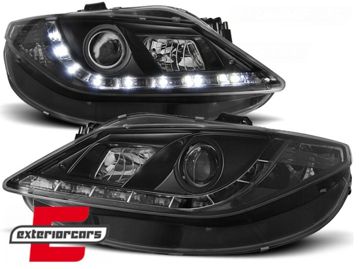Prednja svjetla LED DayLight (crna) / Seat Ibiza 6J (2008-2012), LPSE18