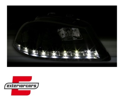 Prednja svjetla LED DayLight (crna) / Seat Ibiza 6L (2002-2008), LPSE08